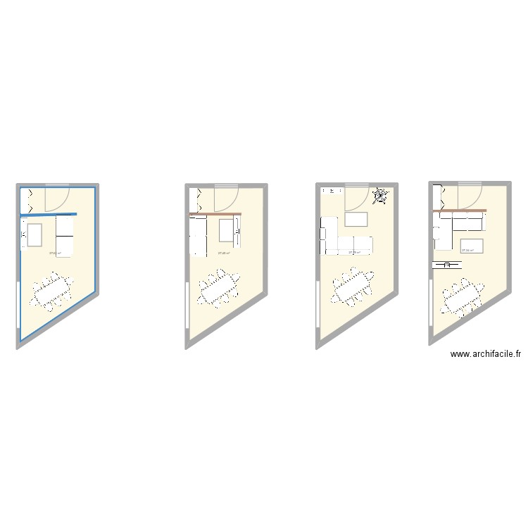 veranda. Plan de 4 pièces et 110 m2