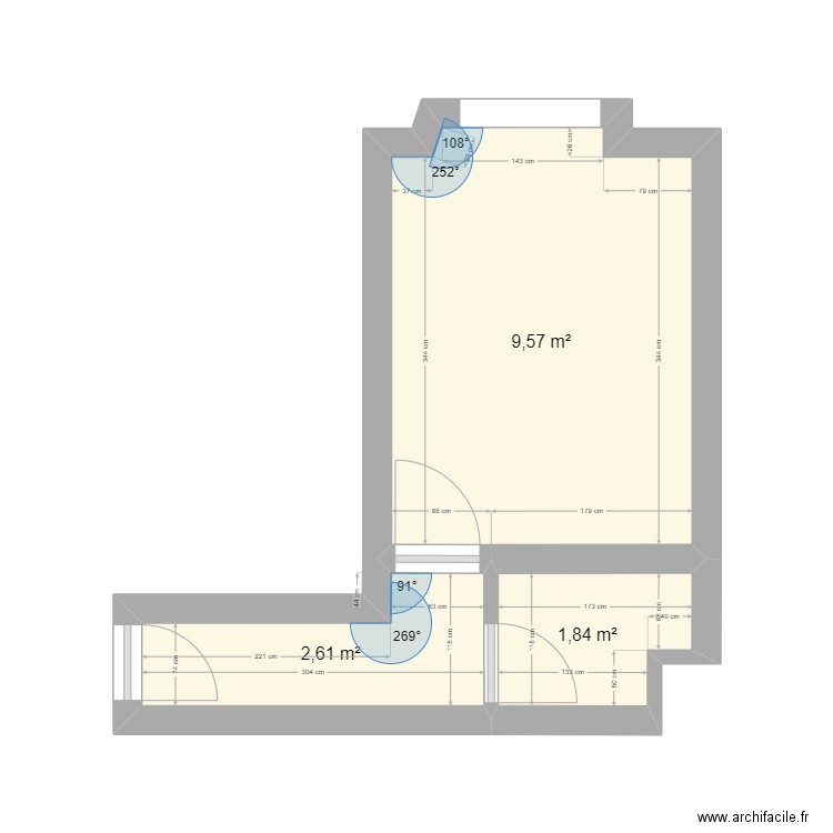 Studio 28 - Paris 75002 - 2025. Plan de 3 pièces et 14 m2