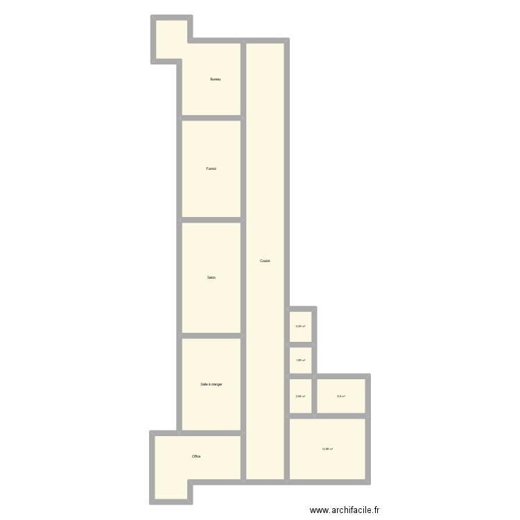 Boquet. Plan de 11 pièces et 170 m2