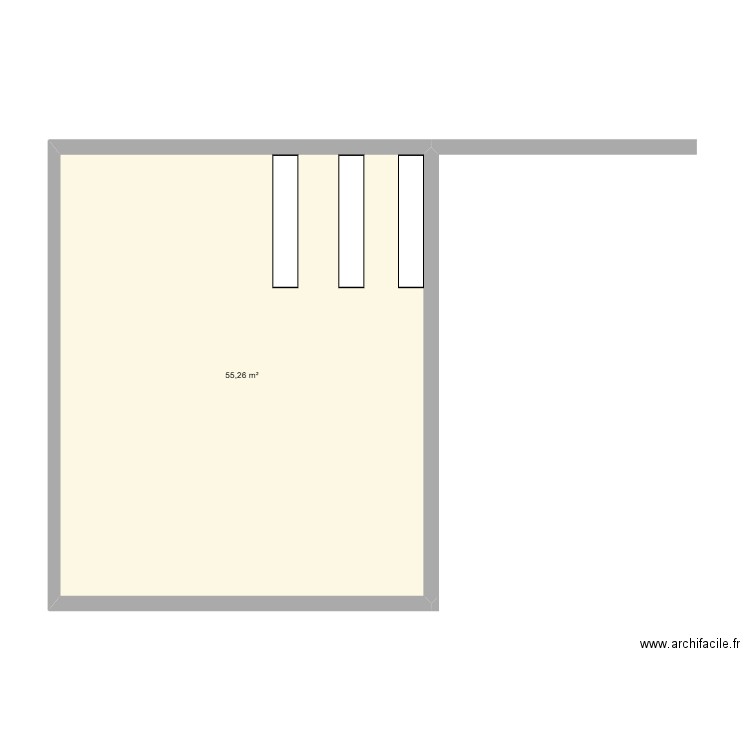 Grange-Cortrat. Plan de 1 pièce et 55 m2