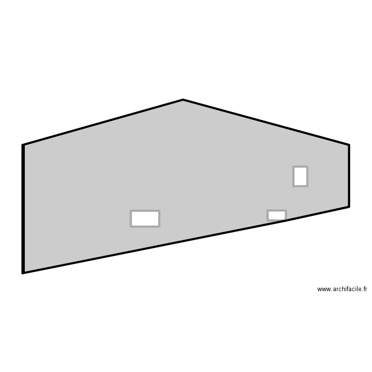 Les Portes - latérale actuelle . Plan de 4 pièces et 73 m2