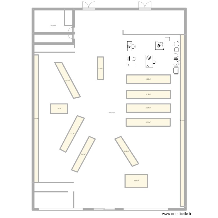 plan de masse BV. Plan de 15 pièces et 407 m2