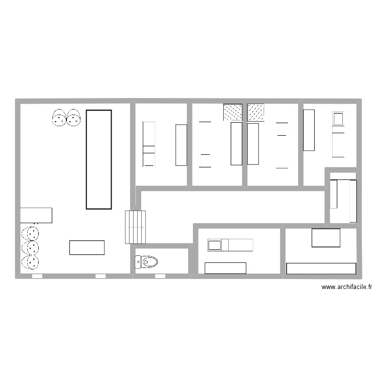 EXEMPLE. Plan de 5 pièces et 167 m2