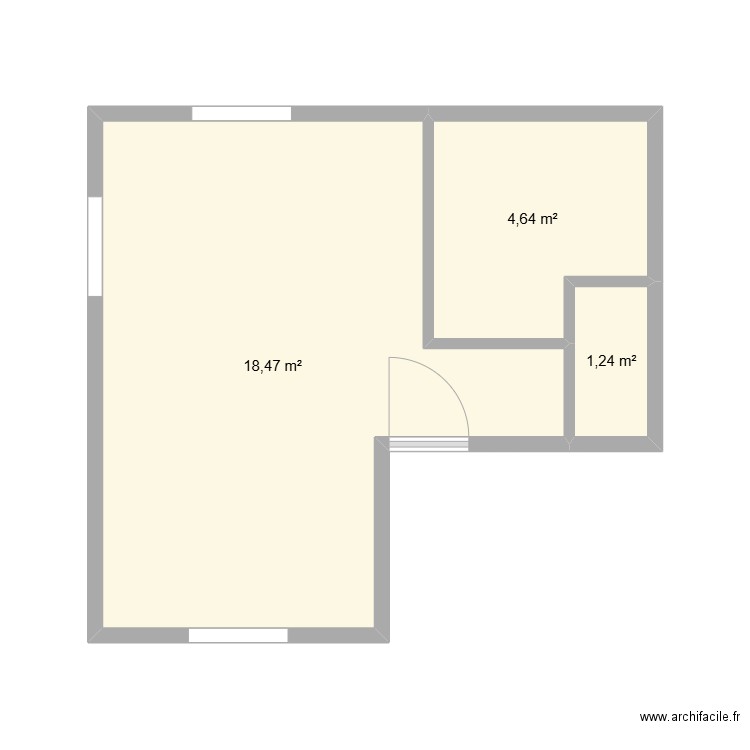 chaletv1. Plan de 3 pièces et 24 m2