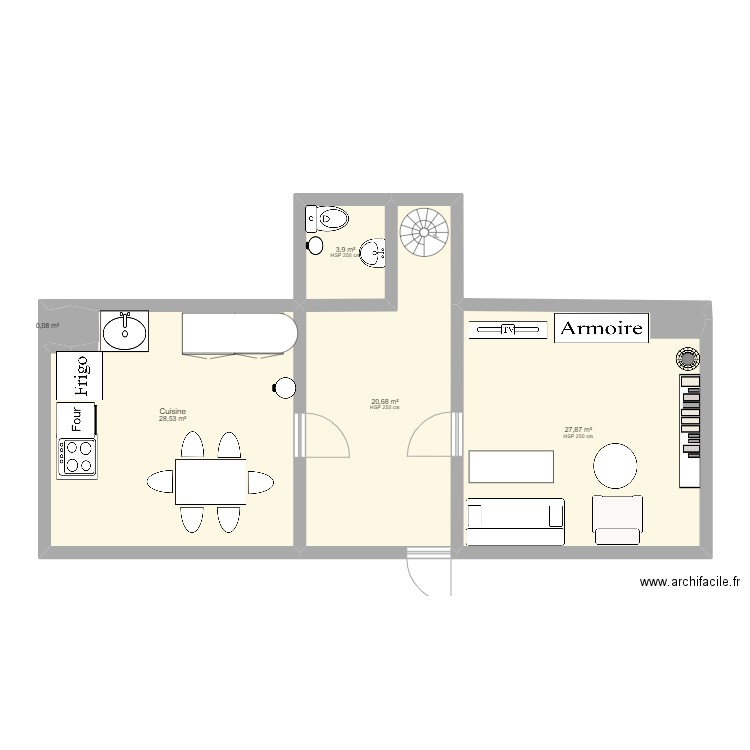 HENDRY  ARCHI  DS 2. Plan de 5 pièces et 81 m2