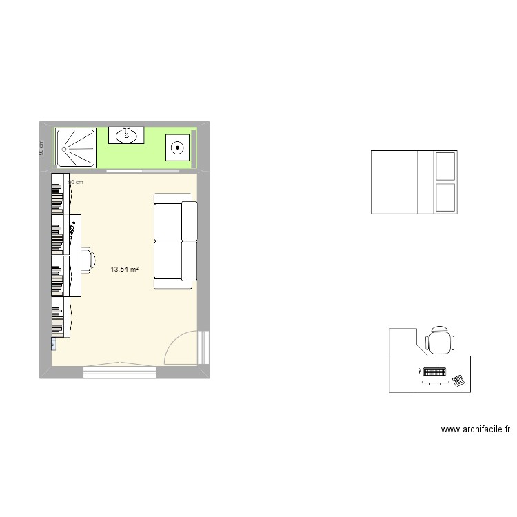 Garage. Plan de 2 pièces et 17 m2