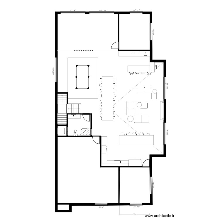 grondin garage vide. Plan de 6 pièces et 225 m2