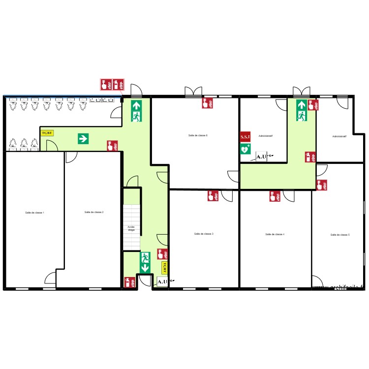 Olivier rdc A 2. Plan de 11 pièces et 3044 m2