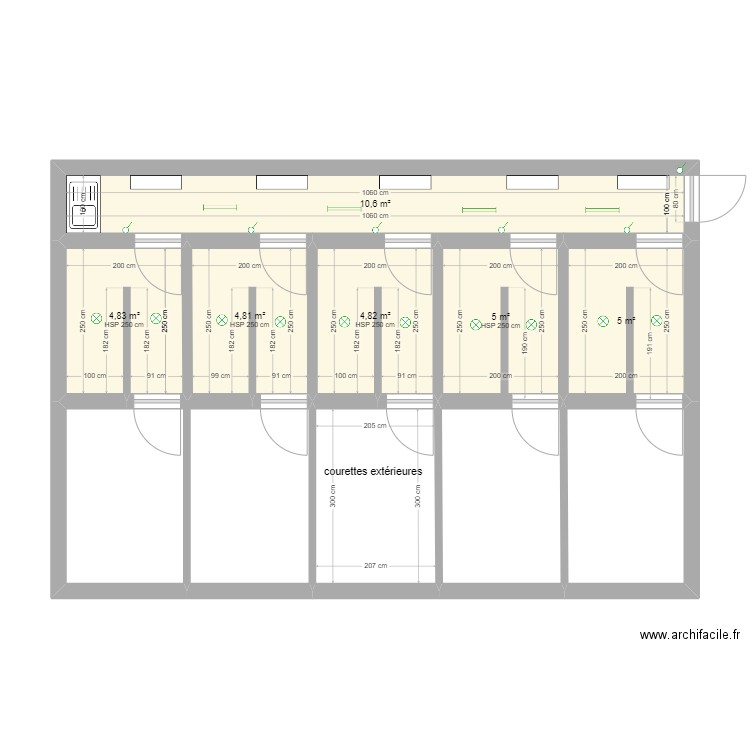 CHENIL. Plan de 9 pièces et 53 m2