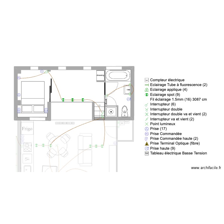 MONTREUIL ELEC. Plan de 6 pièces et 63 m2