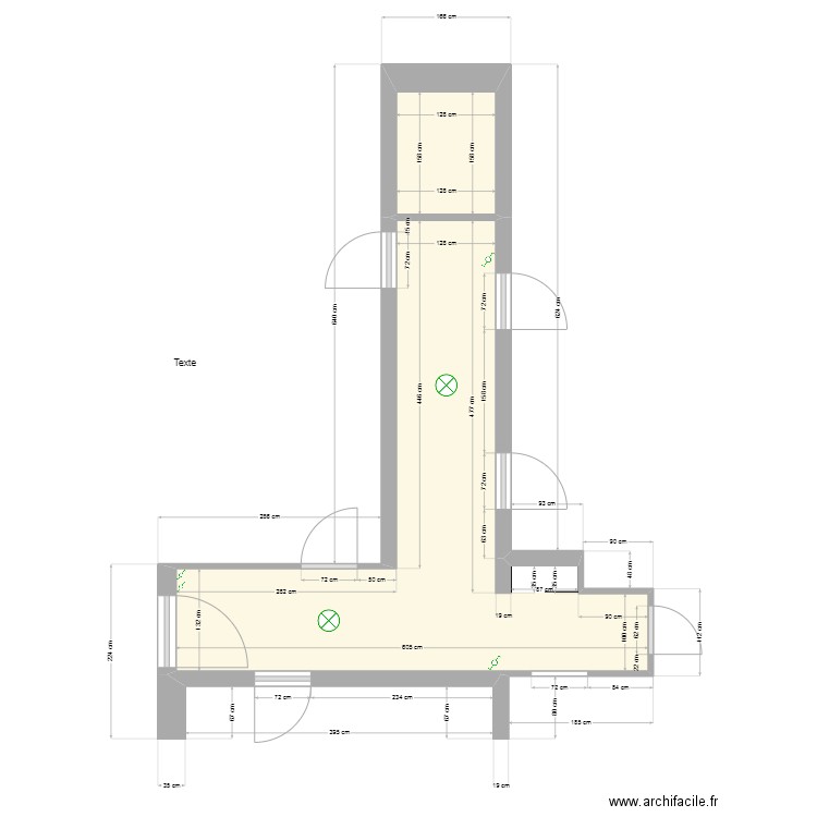 Plan couloir_3. Plan de 2 pièces et 15 m2