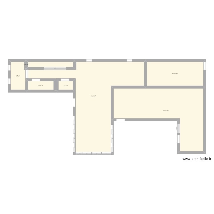 plan boulangerie . Plan de 7 pièces et 118 m2