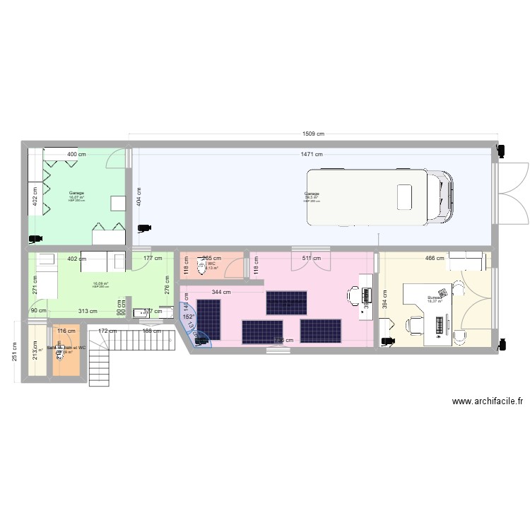 SEMA 03. Plan de 8 pièces et 144 m2