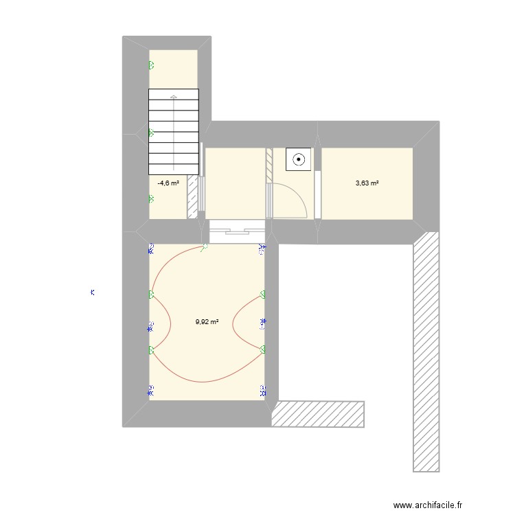 saint-Jose. Plan de 3 pièces et 15 m2