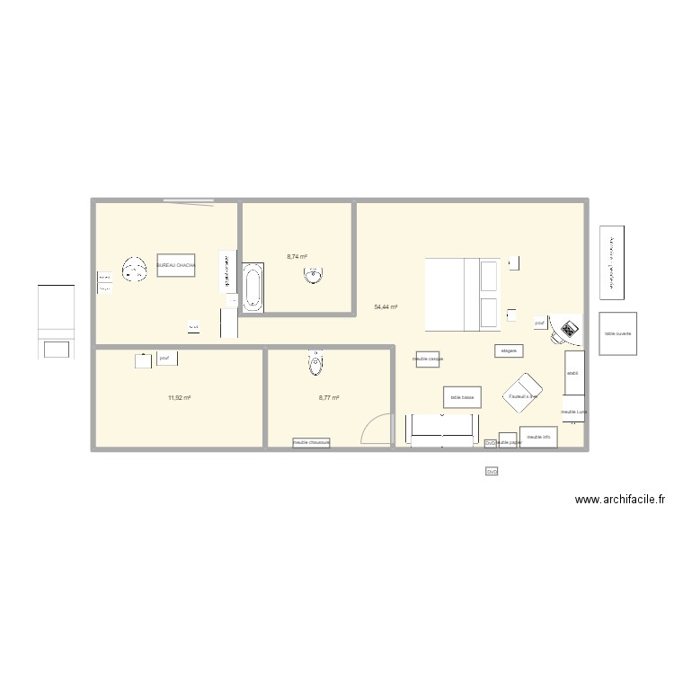 Appartement neuf Créteil. Plan de 4 pièces et 84 m2