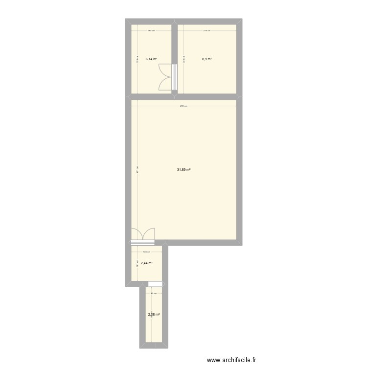 Projet Archi . Plan de 5 pièces et 51 m2