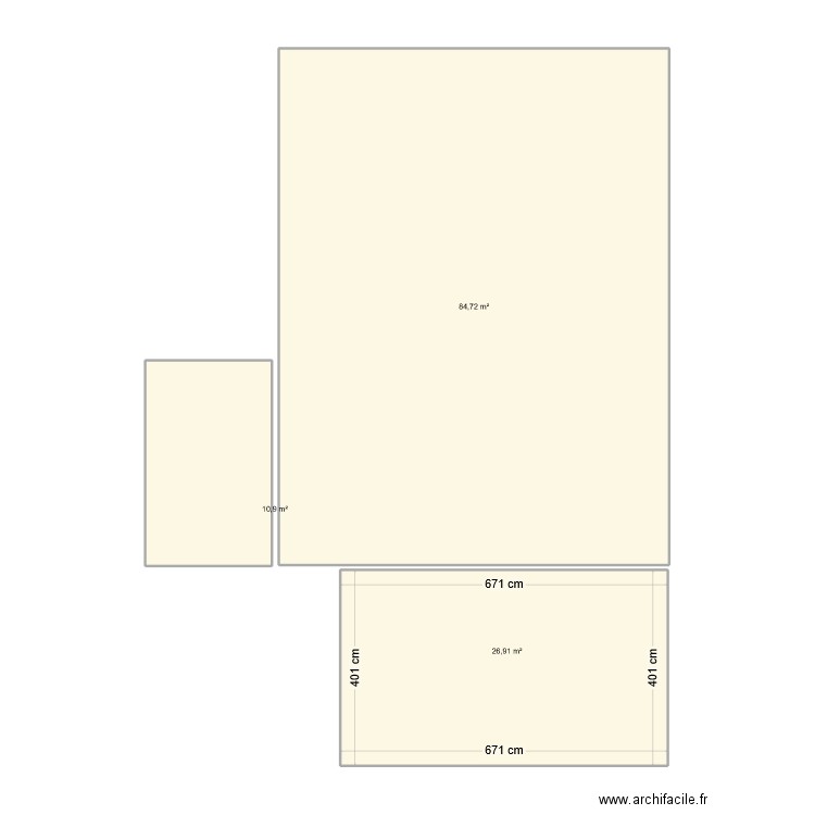 plage et terrasse. Plan de 3 pièces et 123 m2