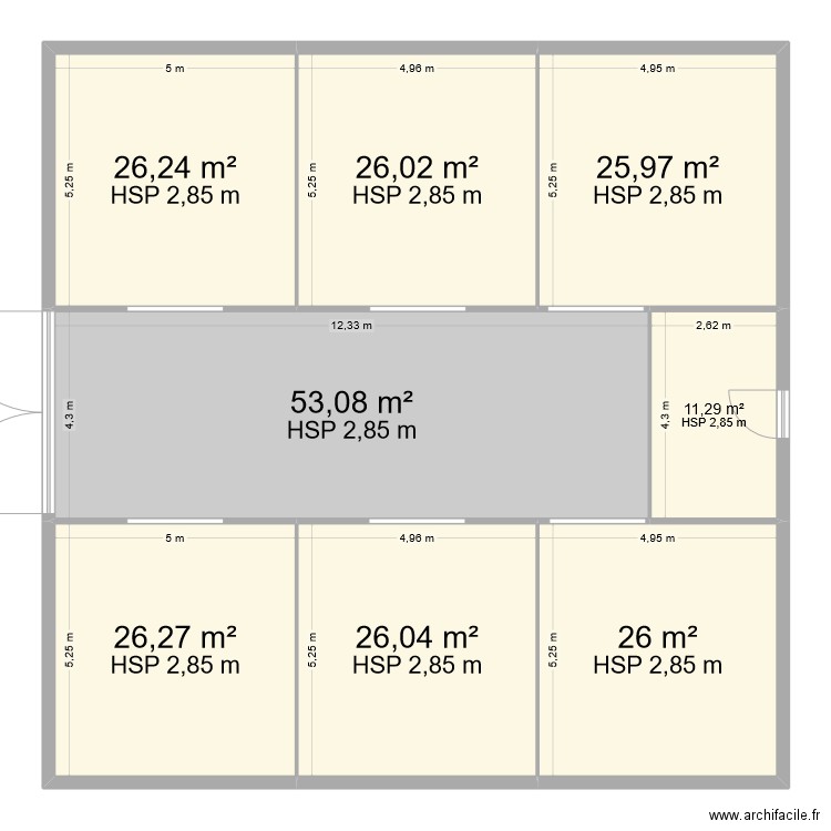 Box B2. Plan de 8 pièces et 221 m2