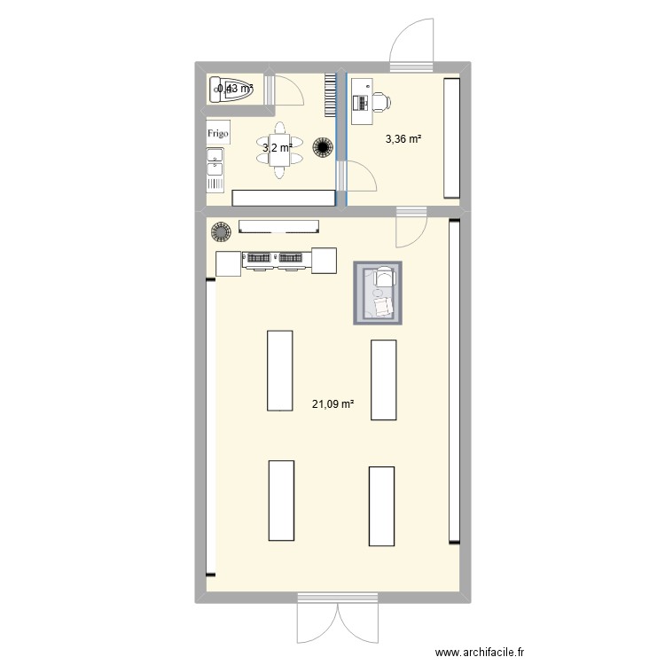 BLL. Plan de 4 pièces et 28 m2