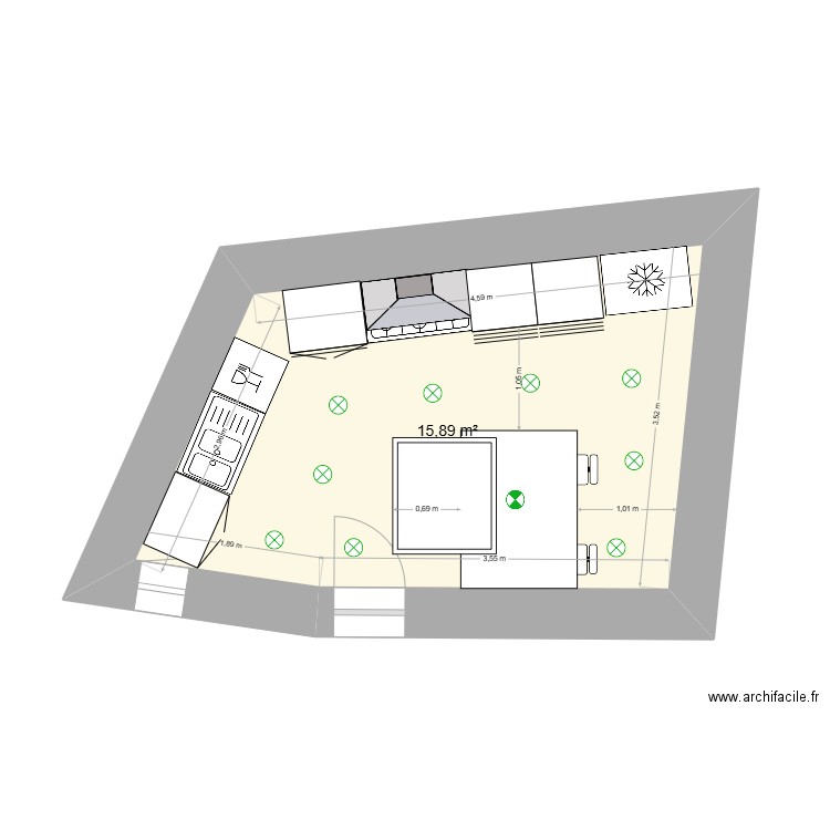 Maison Morancé. Plan de 1 pièce et 16 m2