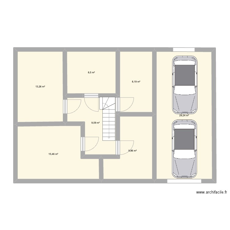 maison 13m de facade. Plan de 7 pièces et 94 m2