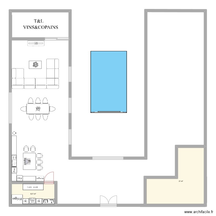 maison tom. Plan de 2 pièces et 29 m2