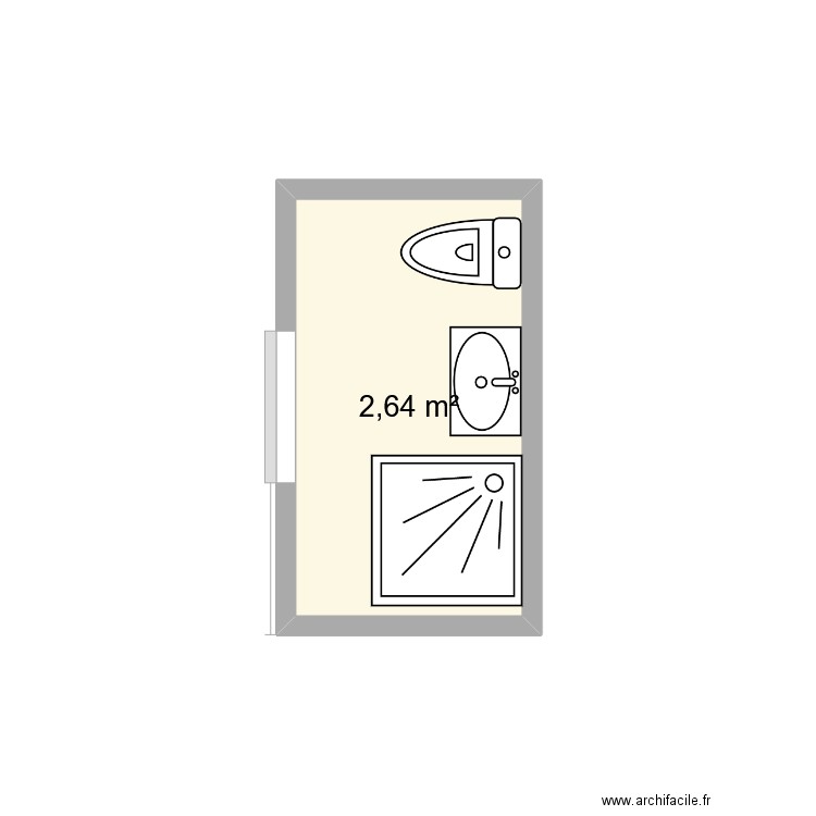 SALLE DE BAIN PISCINE. Plan de 1 pièce et 3 m2