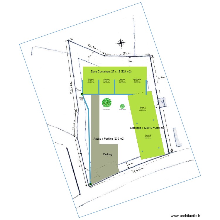 Hangar V4 - Espaces. Plan de 6 pièces et 391 m2