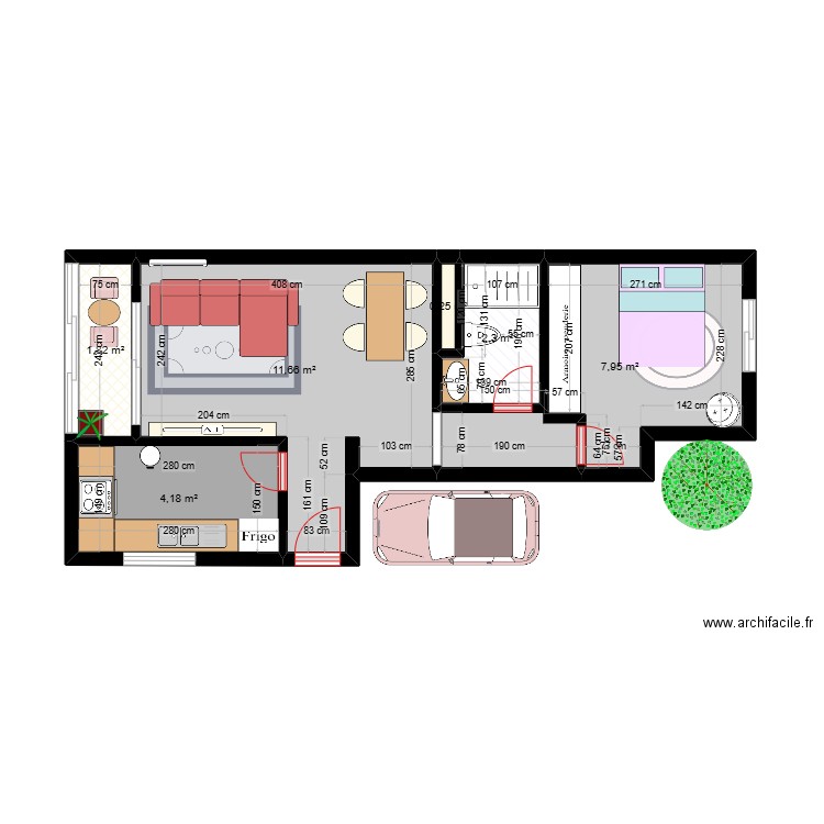 Maison cosi . Plan de 6 pièces et 28 m2