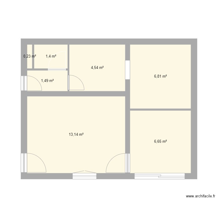 Jonvaux projet. Plan de 7 pièces et 34 m2