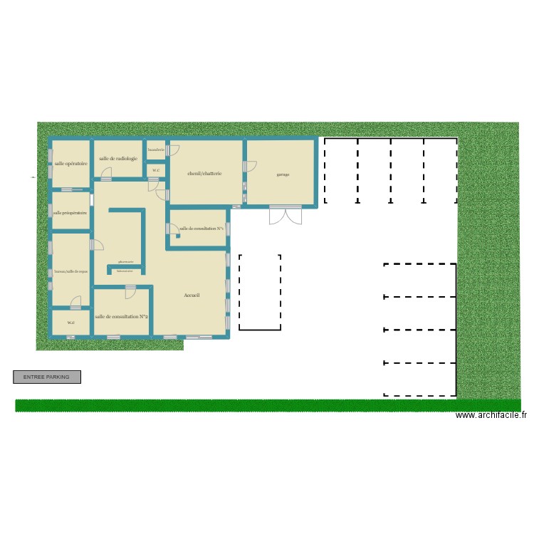 Cabinet . Plan de 11 pièces et 227 m2