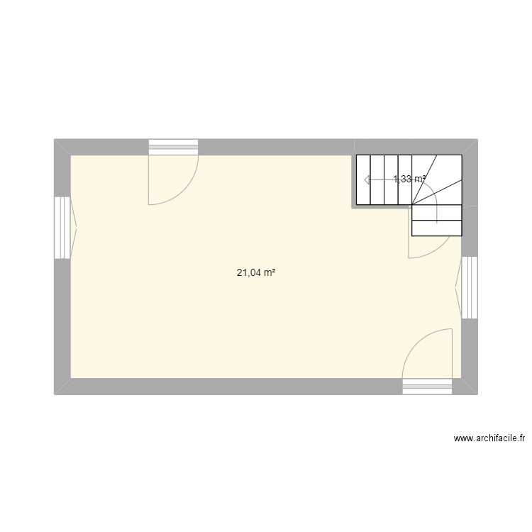 MONCORGE CUISINE. Plan de 2 pièces et 22 m2