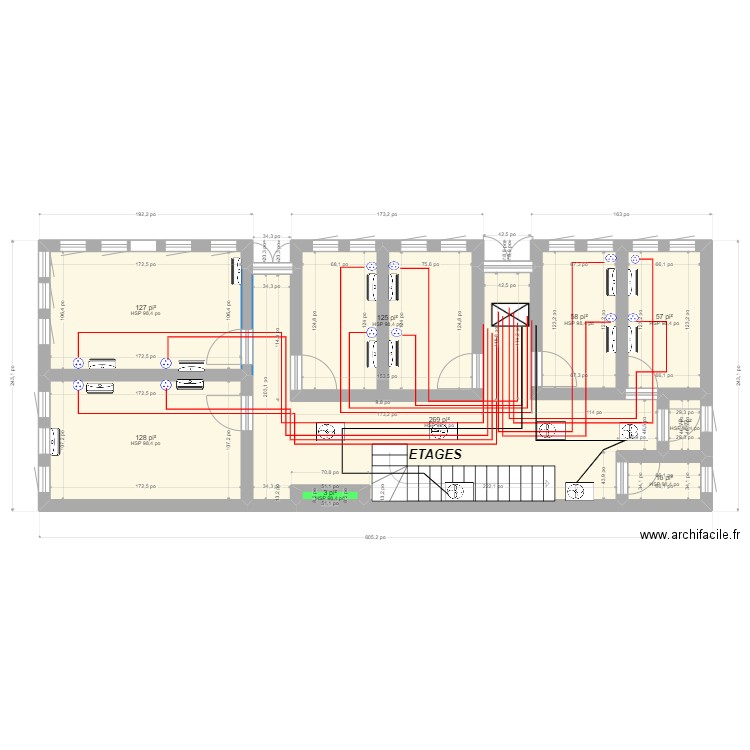 Pla n electeicite Saint Geurge Taouyak3. Plan de 9 pièces et 74 m2