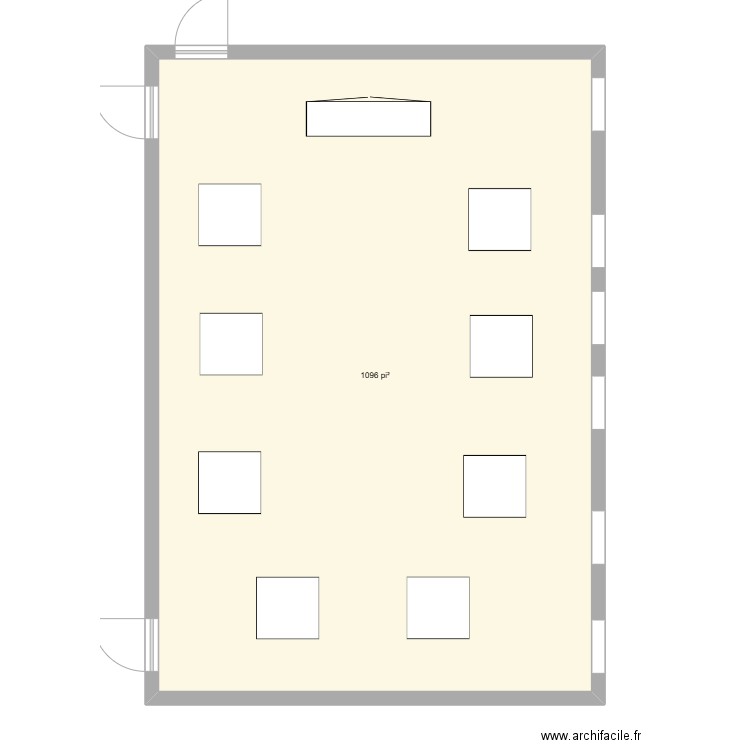 plan de classe. Plan de 1 pièce et 102 m2