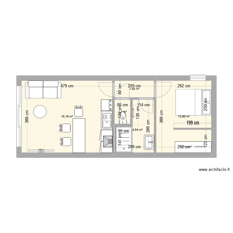 annexe gusterud. Plan de 5 pièces et 37 m2