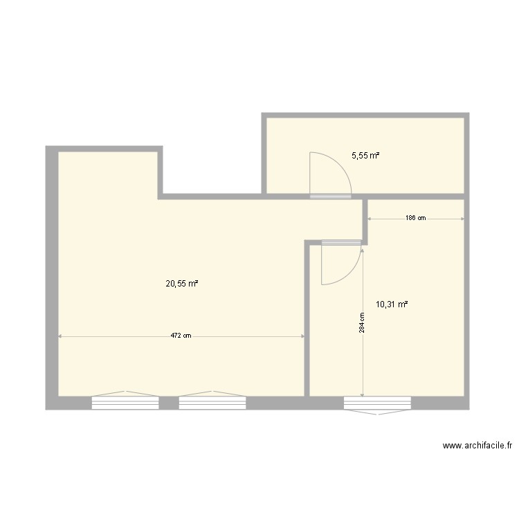 Escarilla. Plan de 3 pièces et 36 m2