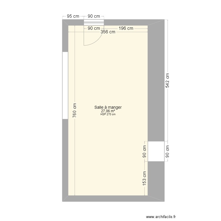 maison. Plan de 1 pièce et 27 m2