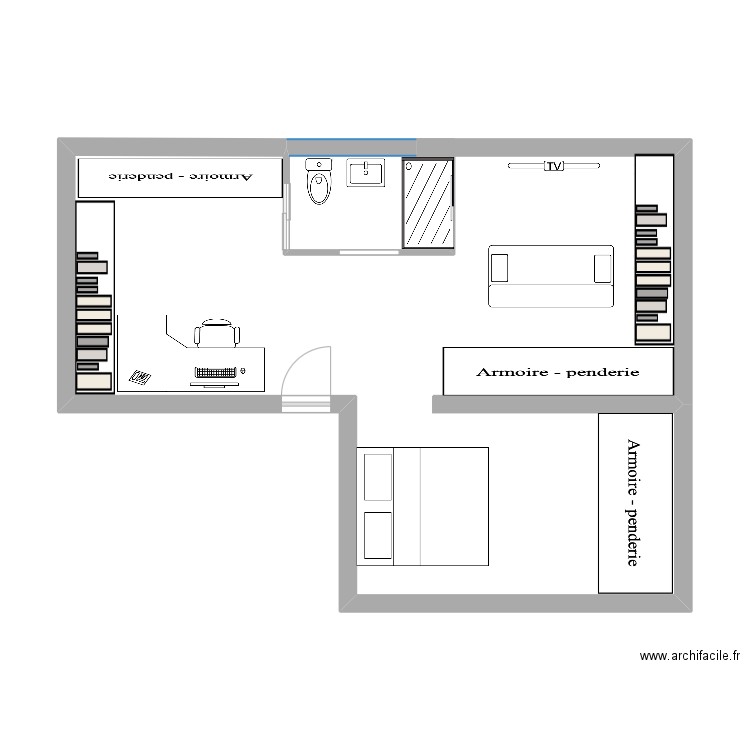 chambre du haut. Plan de 0 pièce et 0 m2