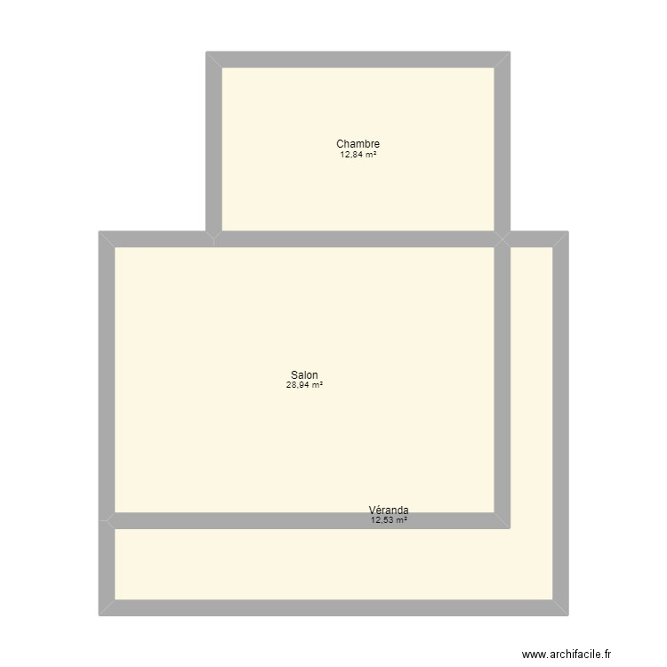 maison mesures réeelles b. Plan de 3 pièces et 54 m2
