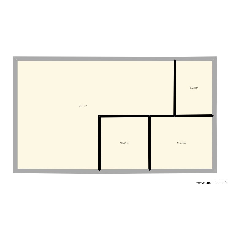 RECTANGLE. Plan de 4 pièces et 86 m2