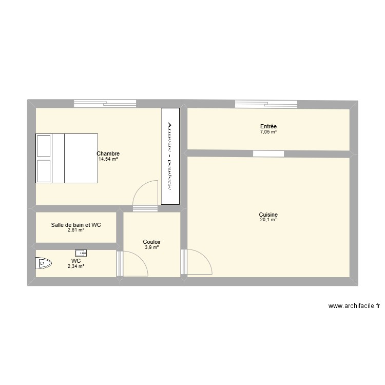 plan ok 2. Plan de 6 pièces et 51 m2