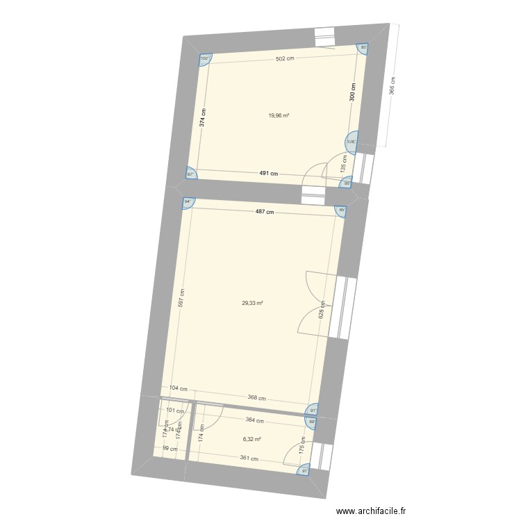 Apt 2 CONTI. Plan de 4 pièces et 57 m2