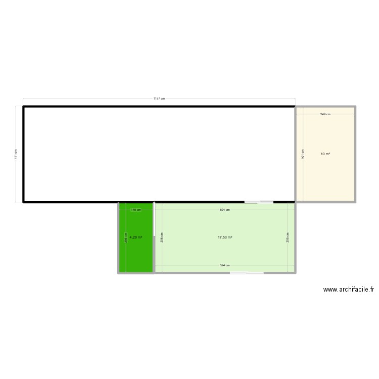 PLAN002 BIS. Plan de 3 pièces et 32 m2