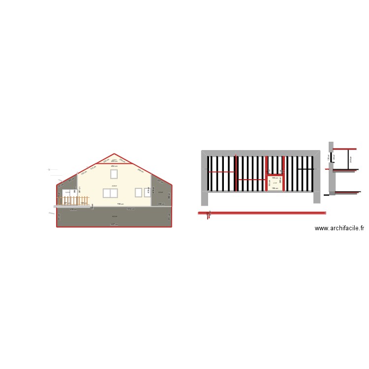 coupe34. Plan de 8 pièces et 105 m2