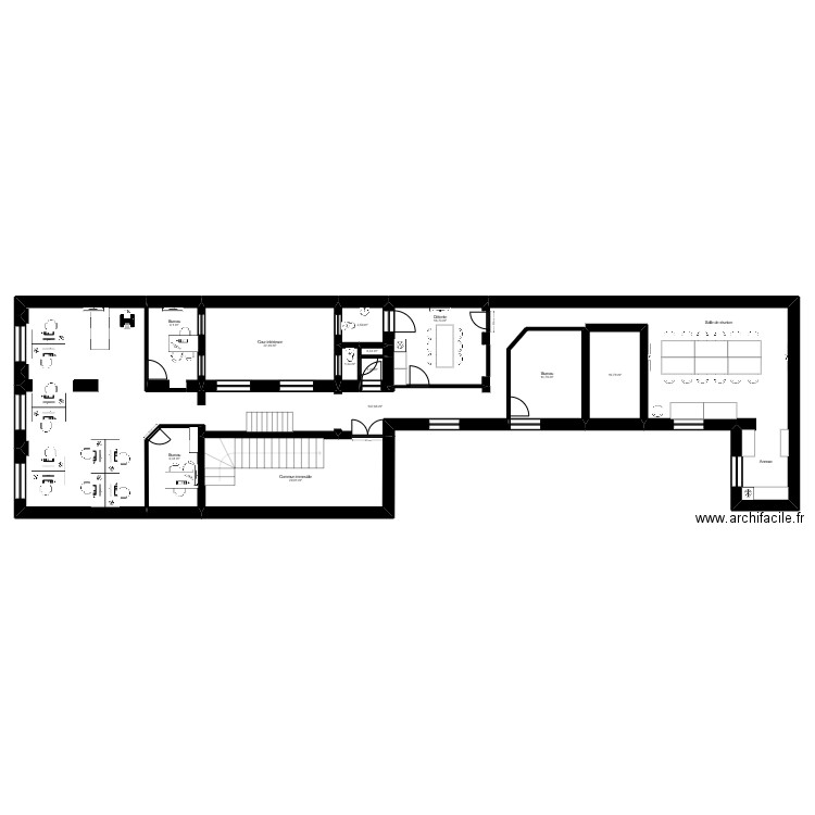 Lyon Bellecour R+1 - EDL. Plan de 12 pièces et 261 m2