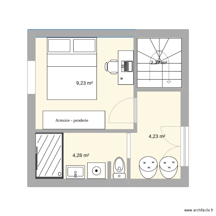 Maison daarnétal. Plan de 4 pièces et 20 m2