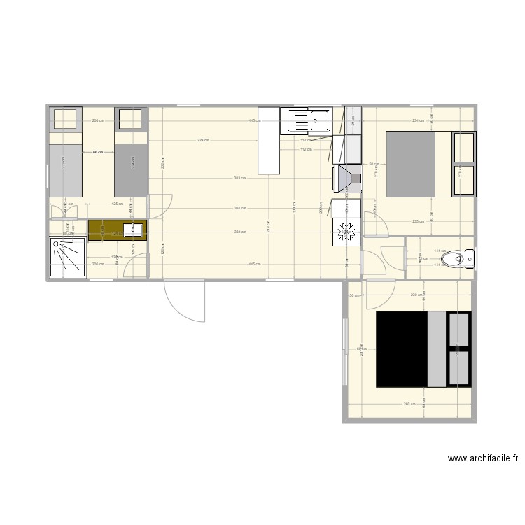 mobilhome+. Plan de 7 pièces et 39 m2