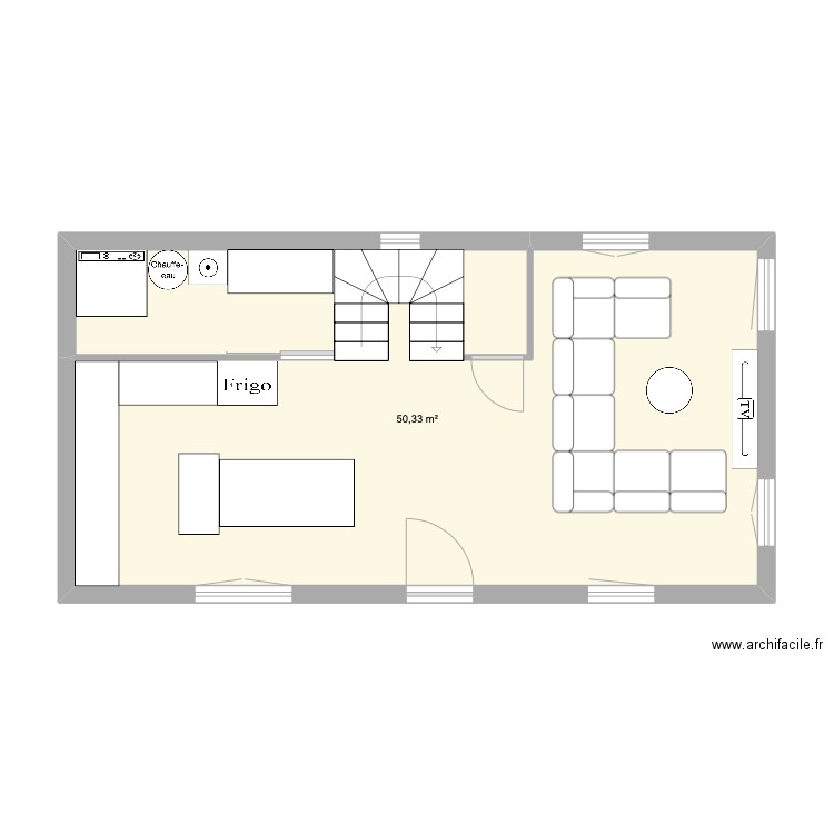 Plan 2. Plan de 1 pièce et 50 m2