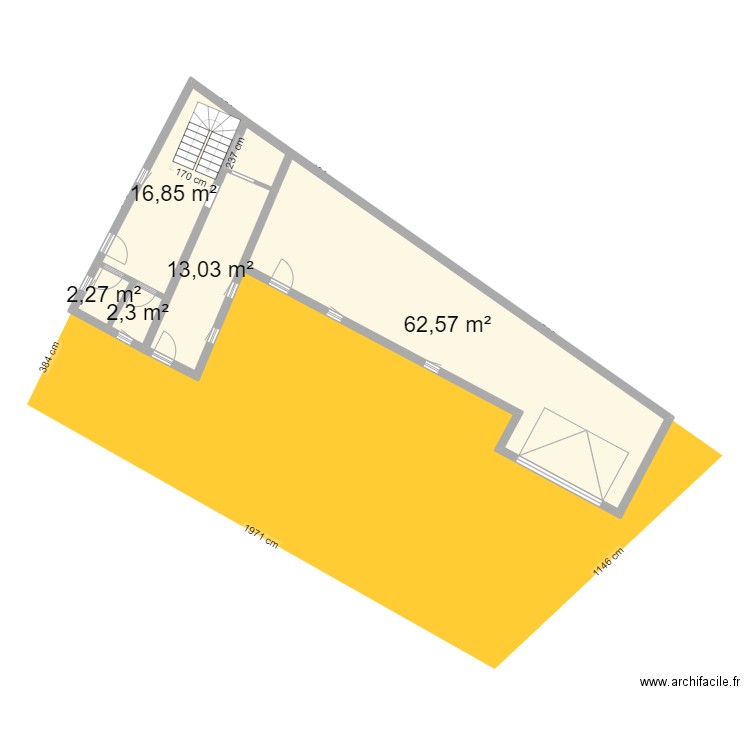 ébauche rdc st sylvain . Plan de 5 pièces et 97 m2