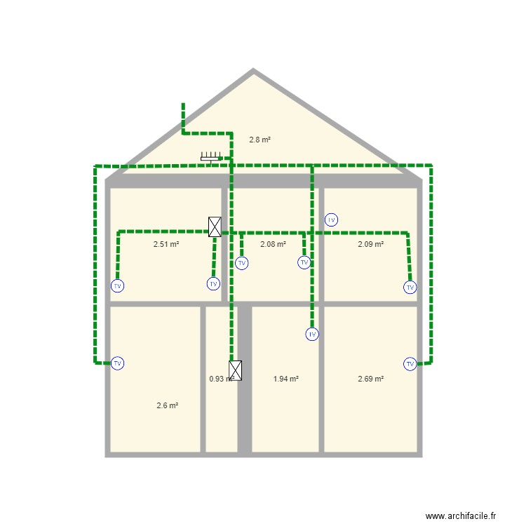 saint jean tv. Plan de 8 pièces et 18 m2